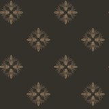 Honey Bee Gold & Black Wallpaper with Metallic Bee Medallion Pattern - York ON1642
