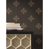 Honey Bee Gold & Black Wallpaper with Metallic Bee Medallion Pattern - York ON1642