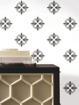 Honey Bee Black & White Wallpaper with Bee Medallion Motif - York ON1643