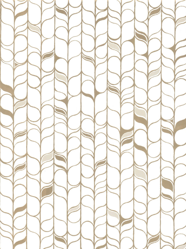 Perfect Petals White & Gold Wallpaper with Modern Organic Petal Motif - York OS4201