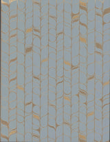 Perfect Petals Blue & Gold Wallpaper with Metallic Organic Stem Motif - York OS4202