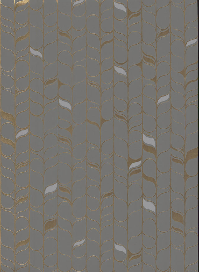 Perfect Petals Grey & Gold Wallpaper