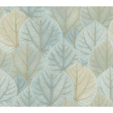 Leaf Concerto Turquoise Wallpaper with Metallic Leaf Motif - York OS4241
