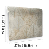Leaf Concerto Taupe Wallpaper with Botanical Leaf Pattern - York OS4243
