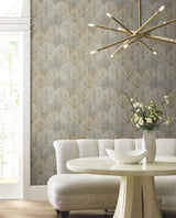 Leaf Concerto Taupe Wallpaper with Botanical Leaf Pattern - York OS4243