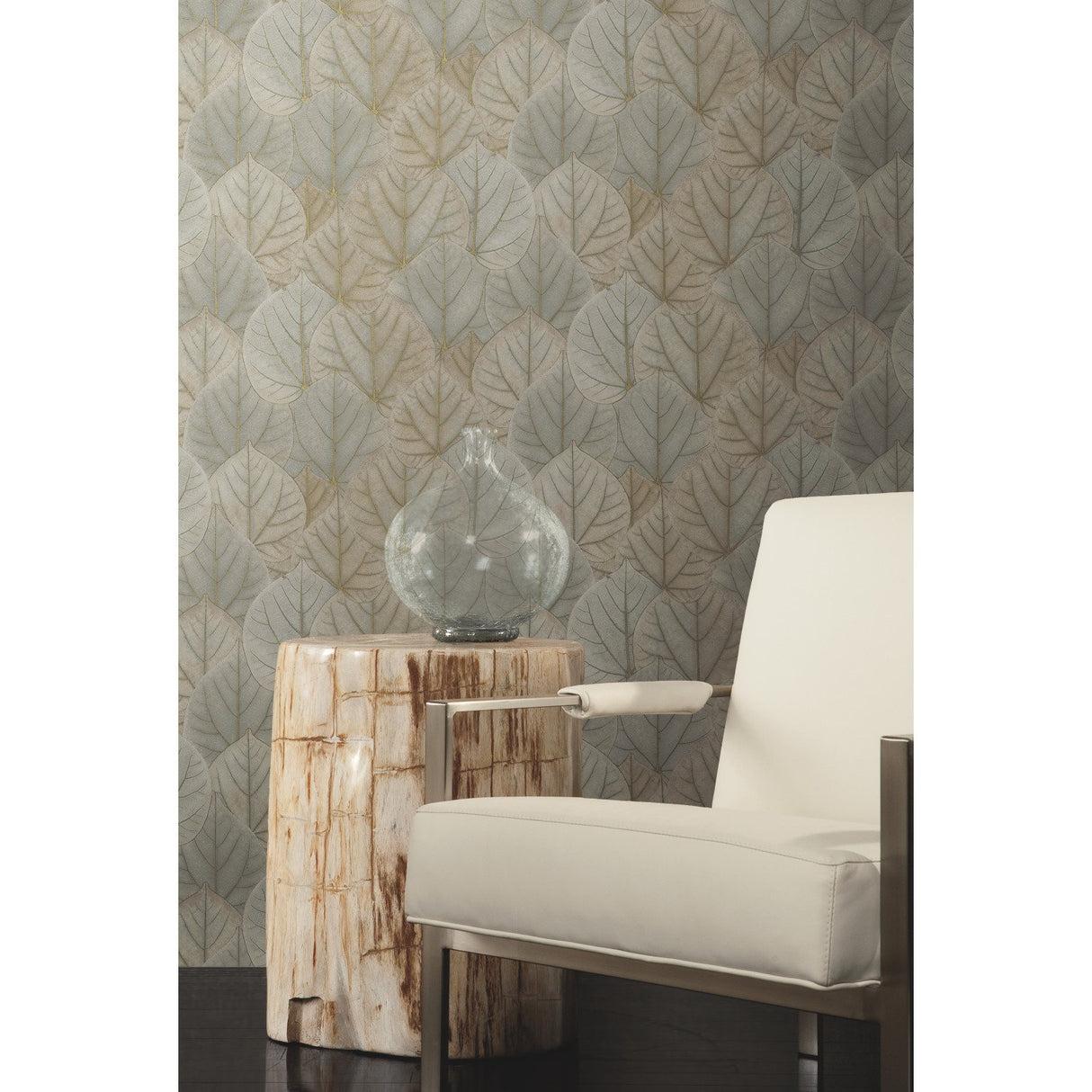 Leaf Concerto Taupe Wallpaper with Botanical Leaf Pattern - York OS4243