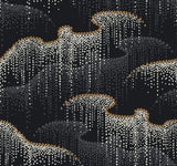 Moonlight Pearls Black Wallpaper with Metallic Geometric Dot Waterfall - York OS4261