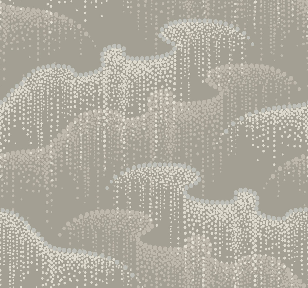 Moonlight Pearls Taupe Wallpaper with Metallic Dot Waterfall Motif - York OS4262