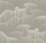 Moonlight Pearls Taupe Wallpaper with Metallic Dot Waterfall Motif - York OS4262