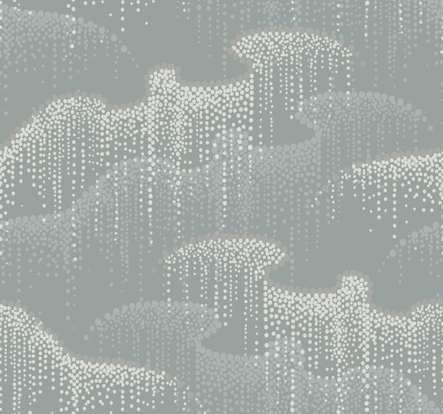Moonlight Pearls Grey Wallpaper with Metallic Dot Cascade - York OS4263