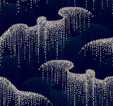 Moonlight Pearls Navy Wallpaper with Metallic Dot Waterfall - York OS4264