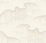 Moonlight Pearls Cream Wallpaper with Geometric Metallic Ribbon Motif - York OS4266