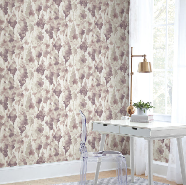 Mirage Purple Watercolor Botanical Wallpaper - York OS4293