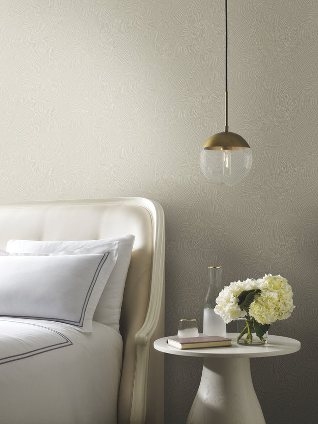 Tempest Beige Textured Glass Bead Wallpaper - York OS4302
