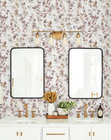 Joyful Eucalyptus Purple Wallpaper with Botanical Watercolor Leaf Motif - York OS4312