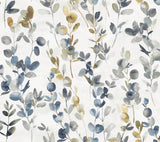 Joyful Eucalyptus Navy Wallpaper with Botanical Eucalyptus Motif - York OS4314