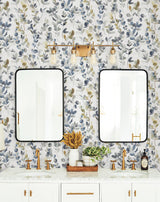Joyful Eucalyptus Navy Wallpaper with Botanical Eucalyptus Motif - York OS4314