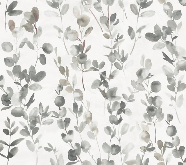 Joyful Eucalyptus Grey & Taupe Wallpaper