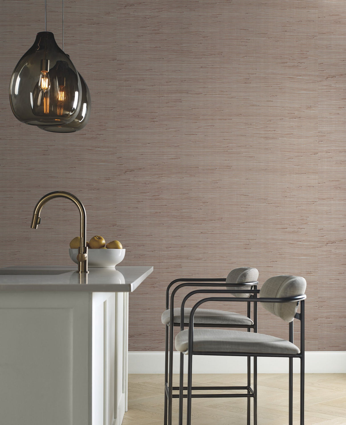 Metallic Jute Silver & Tan Grasscloth Wallpaper with Natural Textured Weave - York OS4323