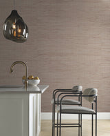 Metallic Jute Silver & Tan Grasscloth Wallpaper with Natural Textured Weave - York OS4323