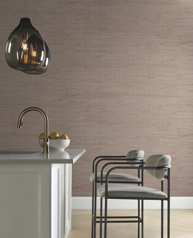 Metallic Jute Silver & Tan Grasscloth Wallpaper with Natural Textured Weave - York OS4323