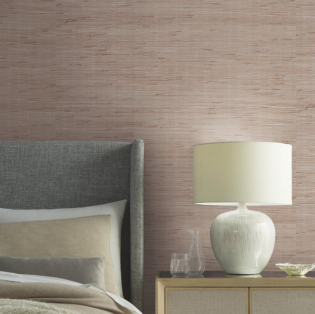 Metallic Jute Silver & Tan Grasscloth Wallpaper with Natural Textured Weave - York OS4323