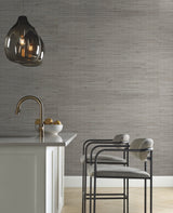 Jute Silver & Blue Metallic Grasscloth Wallpaper - Candice Olson Modern Nature 2nd Edition - York OS4324