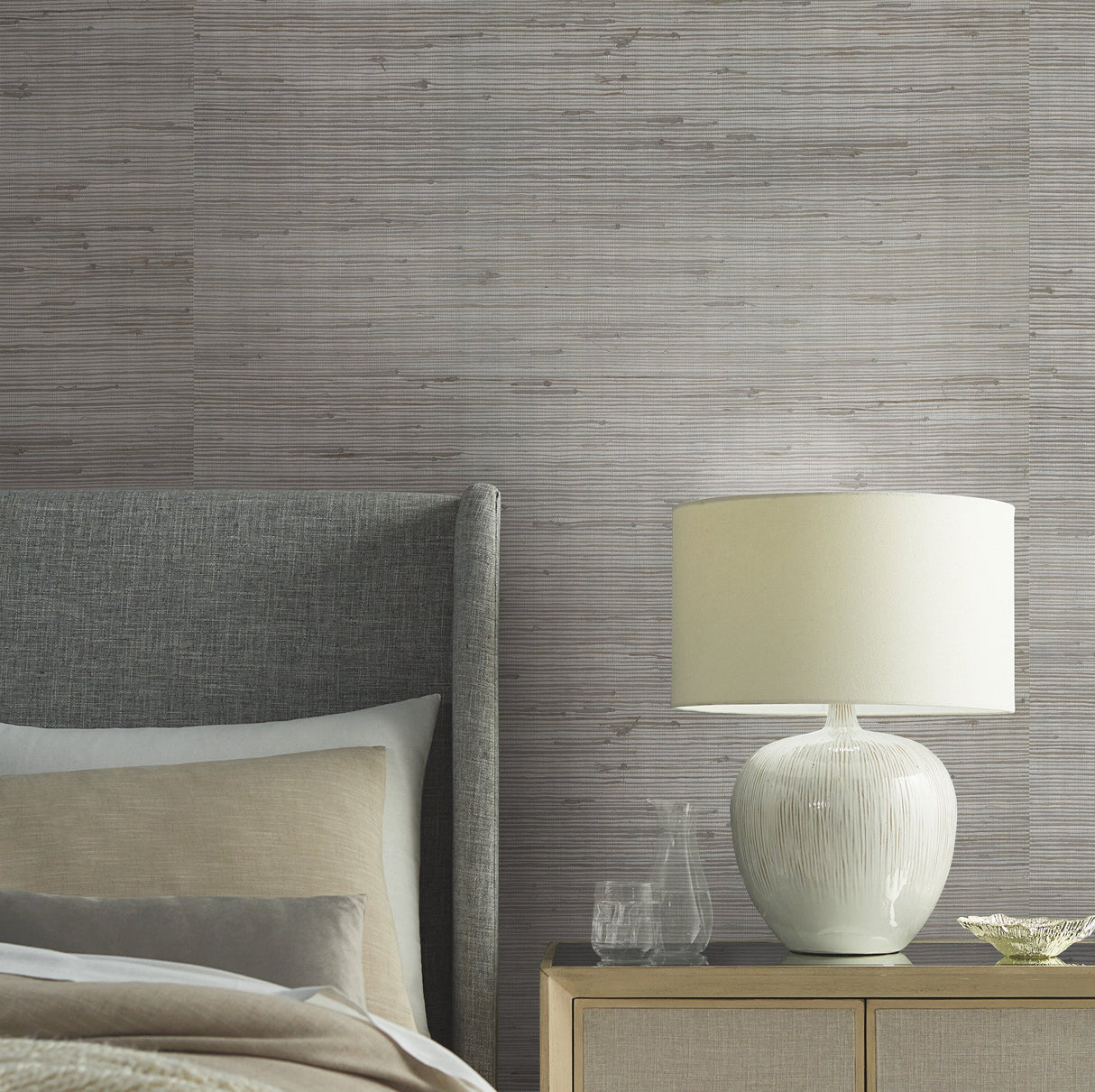 Jute Silver & Blue Metallic Grasscloth Wallpaper - Candice Olson Modern Nature 2nd Edition - York OS4324