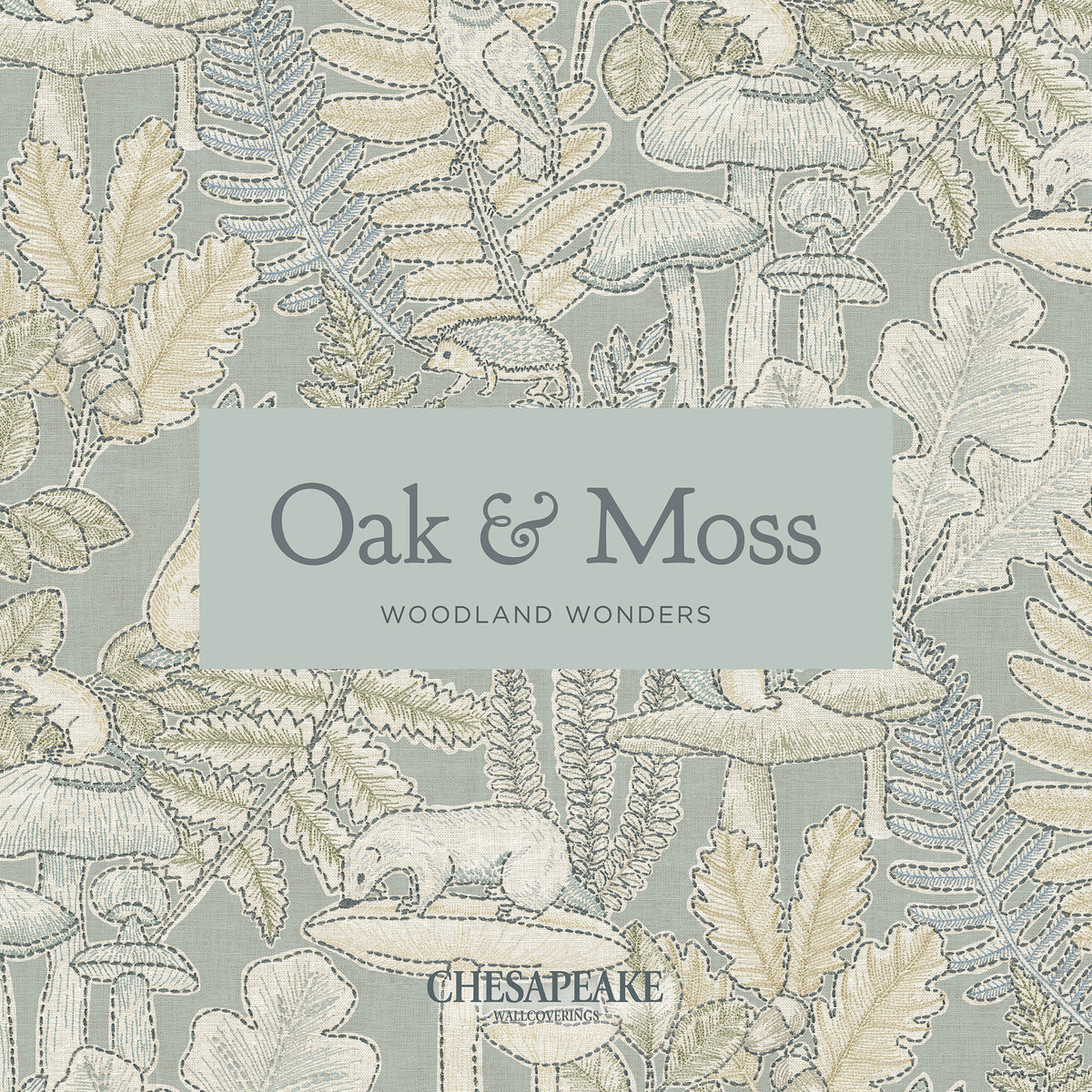 Mystic Moth Navy by Chesapeake Forest Magic Moth Floral and Acorn Woodland Damask Wallpaper – Brewster Home Fashions 4169-83118-Sample
