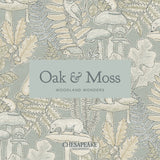 Mystic Moth Navy by Chesapeake Forest Magic Moth Floral and Acorn Woodland Damask Wallpaper – Brewster Home Fashions 4169-83118-Sample