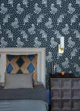 Tiger Queen Navy Peel & Stick Wallpaper with Whimsical Novelty Tigress Pattern - PrintFresh PFS6106