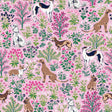 Must Love Dogs Pink Peel and Stick Wallpaper by NuWallpaper x PrintFresh - Playful dogs and florals on a pink background