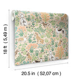 Must Love Dogs Tan by NuWallpaper x PrintFresh Peel and Stick Fully Removable Novelty Botanical Dog and Floral Pattern Wallpaper Roll - PFS6380