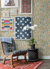 Must Love Dogs Tan by NuWallpaper x PrintFresh Peel and Stick Fully Removable Novelty Botanical Dog and Floral Pattern Wallpaper Roll - PFS6380