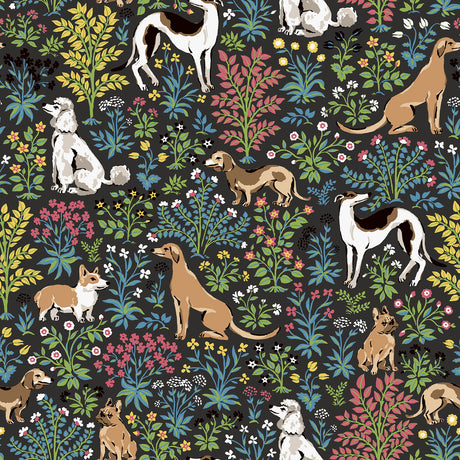 Must Love Dogs Charcoal Peel and Stick Wallpaper by NuWallpaper x PrintFresh - PFS6381