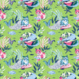 Meowing Mermaids Lime Green Peel and Stick Wallpaper pattern swatch by NuWallpaper x PrintFresh featuring whimsical cat mermaids surrounded by seaweed and fish on a vibrant lime green background