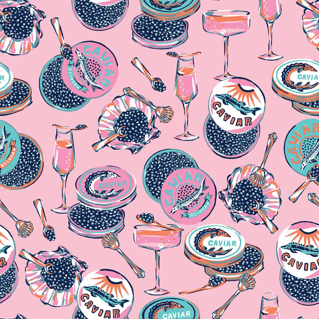 Champagne and Caviar Pink Peel and Stick Wallpaper by NuWallpaper - PFS6556