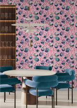Champagne and Caviar Pink by NuWallpaper WallPops Eclectic Novelty Food and Drink Peel and Stick Fully Removable Wallpaper Roll - PFS6556