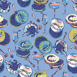 Champagne and Caviar Blue Peel and Stick Wallpaper by NuWallpaper - PFS6557
