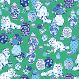 Fancy Cats Green Peel and Stick Wallpaper by NuWallpaper - PFS6563