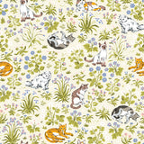 Must Love Cats Linen Peel and Stick Wallpaper by NuWallpaper - PFS6568