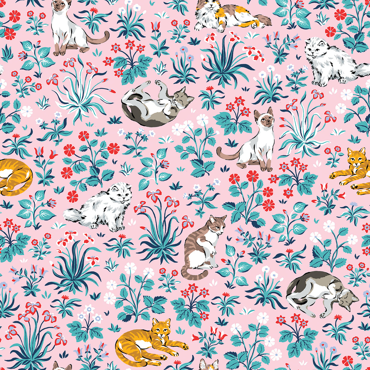 Must Love Cats Pink Peel and Stick Wallpaper by NuWallpaper - PFS6569