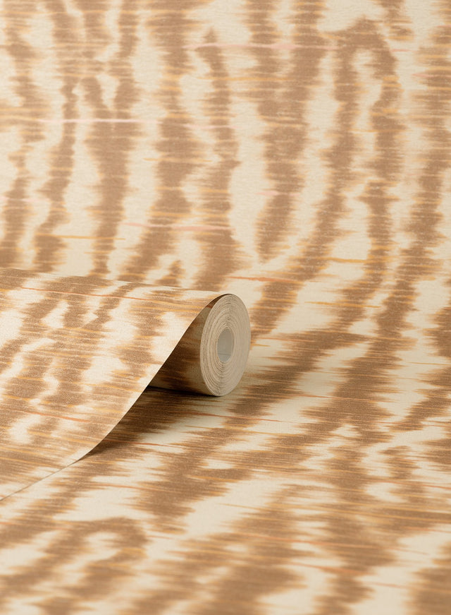 Hartmann Rust Stripe Texture Wallpaper with Abstract Modern Pattern - Fine Decor PK333442