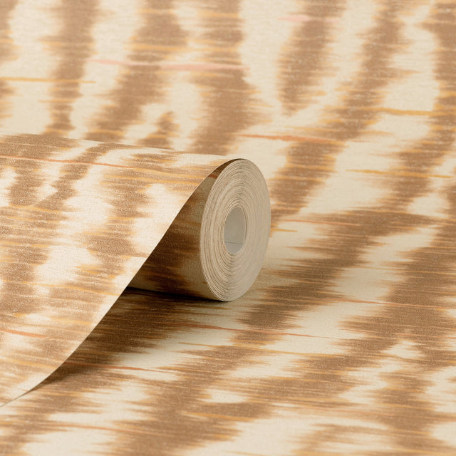 Hartmann Rust Stripe Texture Wallpaper with Abstract Modern Pattern - Fine Decor PK333442