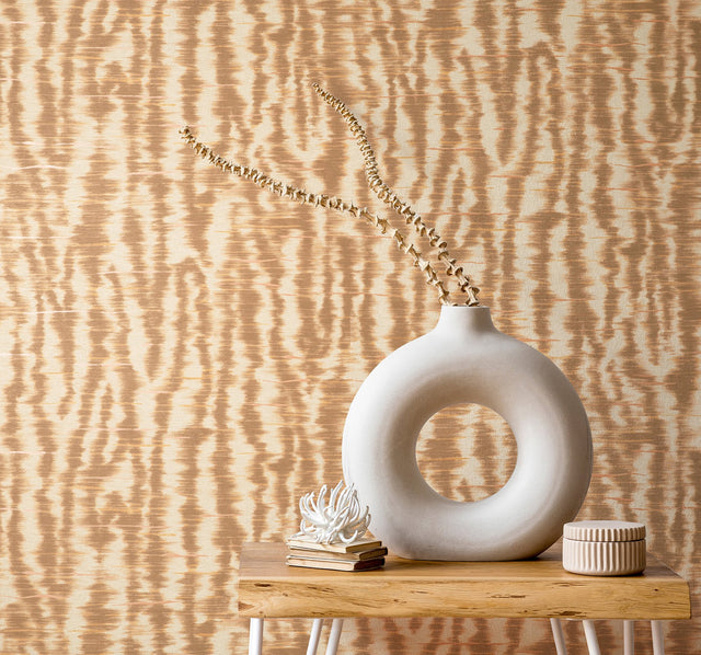 Hartmann Rust Stripe Texture Wallpaper with Abstract Modern Pattern - Fine Decor PK333442