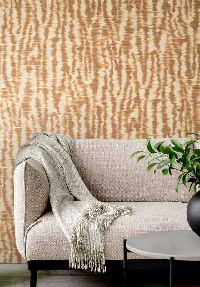 Hartmann Rust Stripe Texture Wallpaper with Abstract Modern Pattern - Fine Decor PK333442