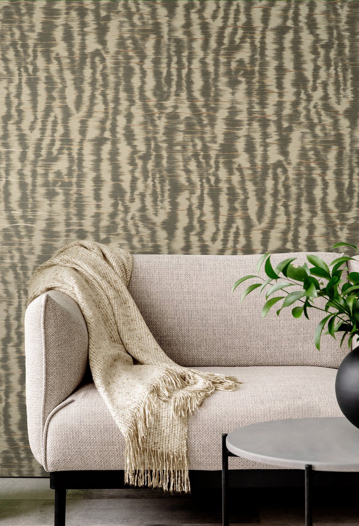 Hartmann Brown Stripe Texture Wallpaper with Abstract Modern Pattern - Fine Decor PK333443