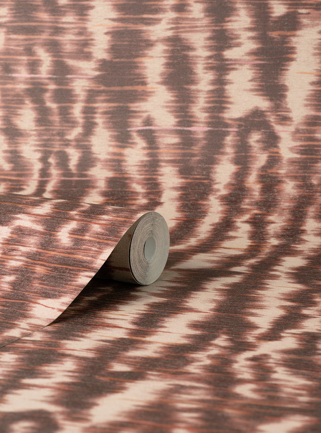 Hartmann Burgundy Stripe Texture Wallpaper with Abstract Modern Pattern - Fine Decor PK333444