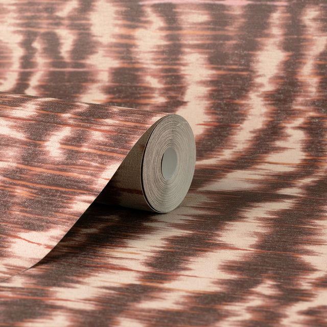 Hartmann Burgundy Stripe Texture Wallpaper with Abstract Modern Pattern - Fine Decor PK333444