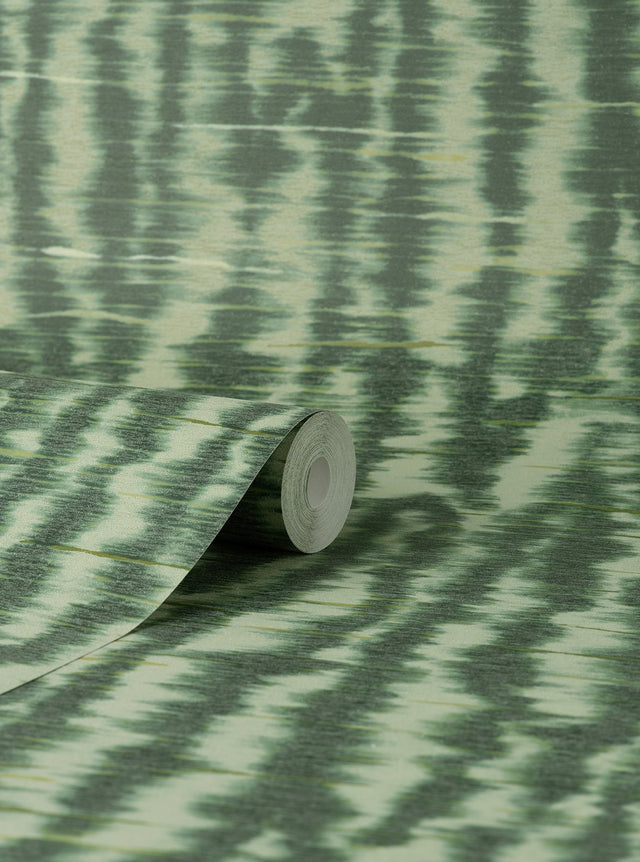 Hartmann Green Stripe Texture Abstract Modern Wallpaper - Fine Decor PK333445